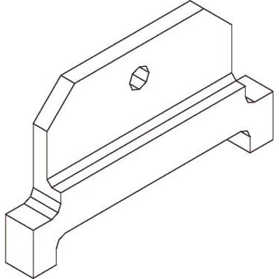 Eaton Tabula glidesko 220E3071, en teknisk illustration der viser dens geometriske form med monteringshul.