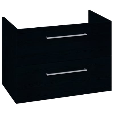 Dansani Mido+ vaskeskab Lotto i sort struktur med to skuffer og slanke metalgreb, 80 cm bredt.