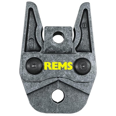 REMS pressbakke UP20 til 20mm rør i smedet og hærdet specialstål, med REMS logo tydeligt synligt.