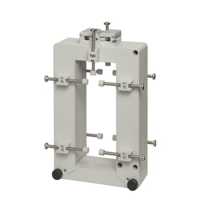 Carlo Gavazzi CTD-9S splitcore-strømtrafo til 400/5 A med rektangulær åbning og justerbare skruer.