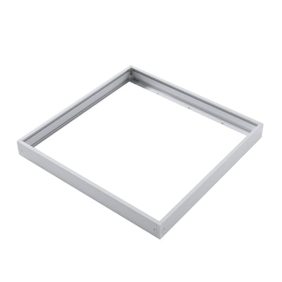 LEDlife hvid ramme til 60 x 60 LED-panel med firkantet åbning og samlede sider set skråt ovenfra.