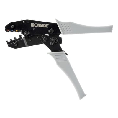 Ironside crimptang til isolerede kabelsko med sort tanghoved, grå håndtag og farvekodede kæber til 0,5-6 mm².