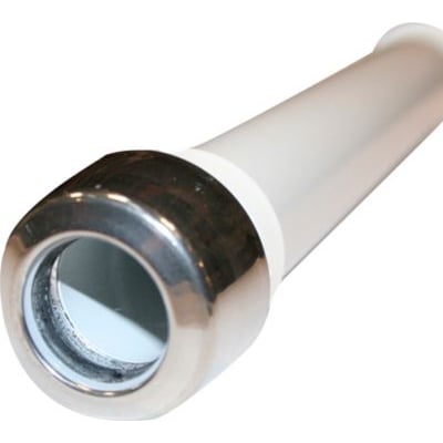 Karfa pakbøsning til beton med 28 mm diameter og 3/4" dimension, fremstillet af metal og hvidt plast.