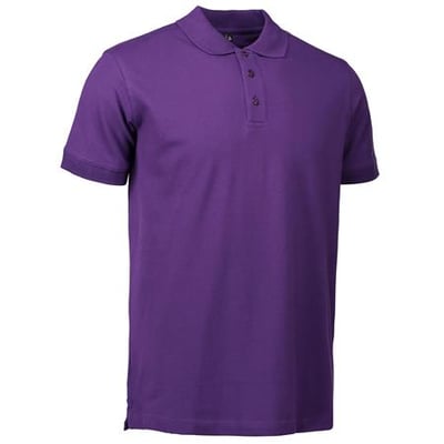 ID Identity lilla polo shirt i størrelse M fremstillet af piquékvalitet med stretch og knapper i samme farve.