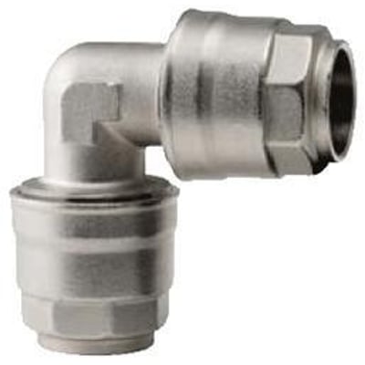 Vinkel 90G, 25 mm, fremstillet af metal med en skinnende overflade, isoleret på en hvid baggrund.
