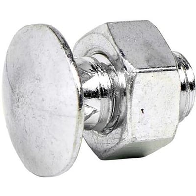 Schneider Electric skruesæt W38P C4 med M6 skrue og møtrik, lavet af metal med blank overflade, isoleret på hvid baggrund.