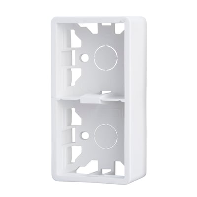 E-Line underlag i hvid plast til 2 afbrydere med mål på 102x52x30 mm.