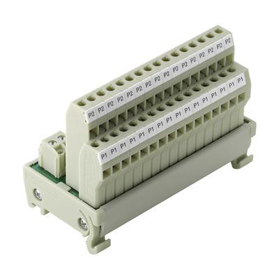 Weidmüller LPK 2 interfacemodul med lysegrå terminalrækker og skruetilslutning på en monteringsbase.