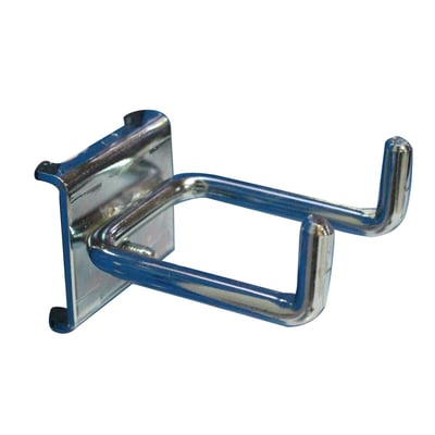 Maskinfabrikken Universal dobbelt værktøjskrog i kromlook, 45mm lang med 90 graders vinkel og Ø6mm krogdiameter.