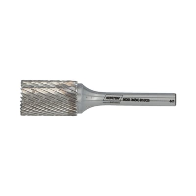 Norton BDX hårdmetalfræser i form B med cylindrisk fræsehoved og skaft, 16 x 25 x 70 mm.