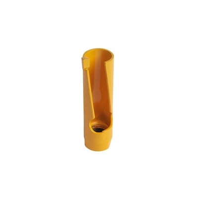 Gul Ironside universal HM-hulsav på 25 mm med åben, slidskåret cylinderform set skråt oppefra.