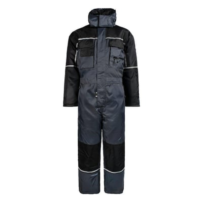 Lyngsøe Rainwear vinterkedeldragt LR7033 i sort og grå, størrelse S, med flere lommer og reflekser.