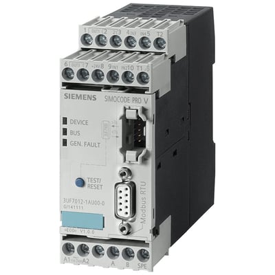 Siemens SIMOCODE PRO V basisenhed til 110-240V AC/DC med Modbus RTU RS485 interface og 4 digitale indgange/3 udgange.