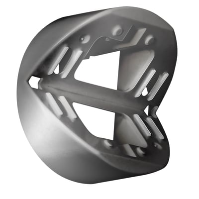 B.E.G. RC-Plus Next hjørnesokkel i sølvfarvet UV-resistent polycarbonat, Ø 71 x H 34 mm.