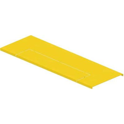 Schneider Electric modul 100 låg i gul RAL1023, 600mm langt, vist fra en let vinkel.