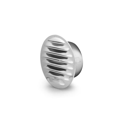 Nærbillede af Fresh murrist med studs i aluminium, der viser det slanke design og den runde form på hvid baggrund.