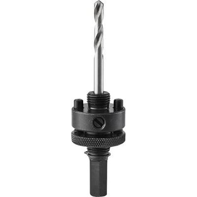 Thürmer A2 holder til hulsave med synligt spiralbor og sort adapterdel, 13 mm hals og 11 mm skaft til Ø32–250 mm.