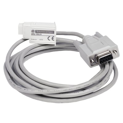 Schneider Electric Zelio programmeringskabel SR2 CBL01 til intelligente relæer med 3 meter længde og standard serielle stik.