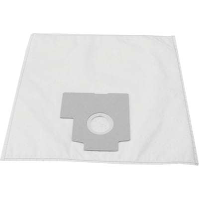 Nordic Quality MEL 2060 støvsugerpose i hvidt materiale med grå plastikkant og rundt hul i midten.