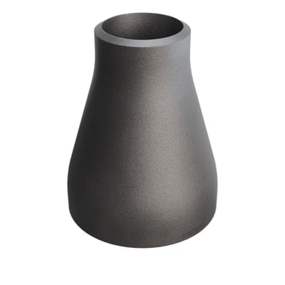 Koncentrisk reduktion i P235GH stål med dimensionerne 60,3 mm til 33,7 mm, set fra siden mod en hvid baggrund.