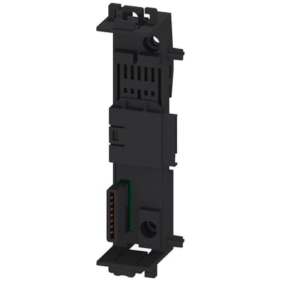 Siemens 3ZY1 T1 enhedsstik til 3SK1 sikkerhedsrelæ, 22,5mm bred, sort plast med synlige kobberterminaler og printplade.