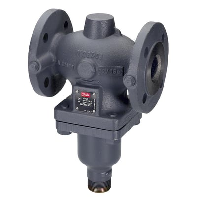 Danfoss VFG21 ventilhus med DN 80 og flangeforbindelser, viser typen VFG2 til frem/returløb.