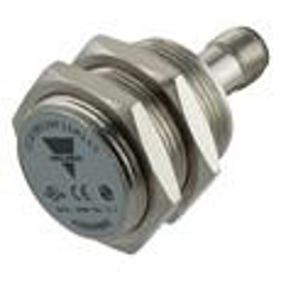 Carlo Gavazzi induktiv M30-aftaster med cylindrisk metalhus, gevind og møtrikker, PNP NO og IO-Link.
