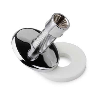 Roth Quickbox forskruning med 1/2" udvendigt gevind og tilhørende hvid pakning.