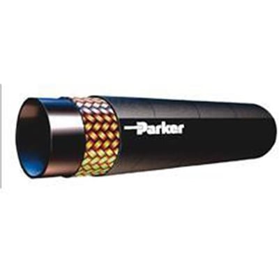 Parker BCH1 hydraulikslange med 16mm diameter og et lag stålforstærkning. Synlig Parker logo.