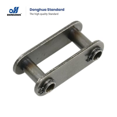 Donghua C2080/E HP samleled til hulboltekæde set skråt med to tværbolte og synlige fjederlåse, Ø8,05 mm.