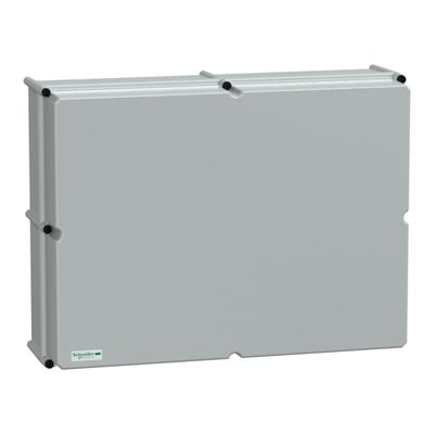 Schneider Electric modulær kapsling i RAL 7035 grå PC, 540x720x230 mm, med synligt Schneider Electric logo.
