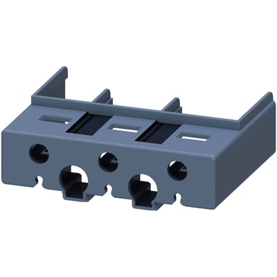 Siemens klemmedæksel til S3 kontaktorer og softstartere, fremstillet i grå plast med åbninger til ledningsføring.