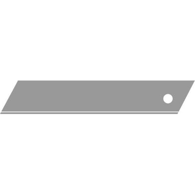 Kabi universal knivklinge i 18 mm bredde med et centralt hul til montering og skrå ender, produceret i metal.