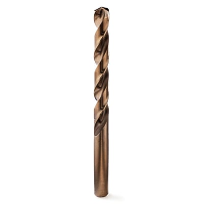 Thürmer spiralbor i HSS-Co, DIN 338 og Ø 6,5 mm står lodret med spiralspor og spids synlige.