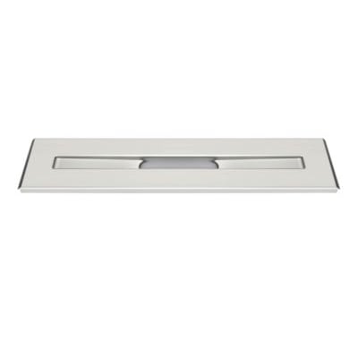 Oversigtsbillede af Unidrain 800 mm rendeafløbsarmatur i rustfrit stål med en minimalistisk, fritliggende designprofil.