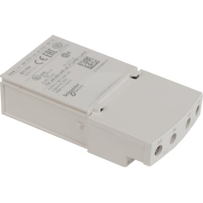 Bagside af Schneider Electric LUFN20 hjælpekontakt med certificeringsmærker som CE og UL, samt produktinformation.