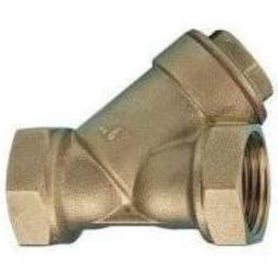 Messings snavssamler med 1/2" gevind og udtagelig si, designet til beskyttelse i damp- og vandledninger.