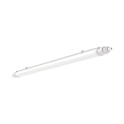 V-TAC vandtæt LED-armatur på 18 W og 60 cm med hvidt, aflangt armaturhus og integreret lyskilde.