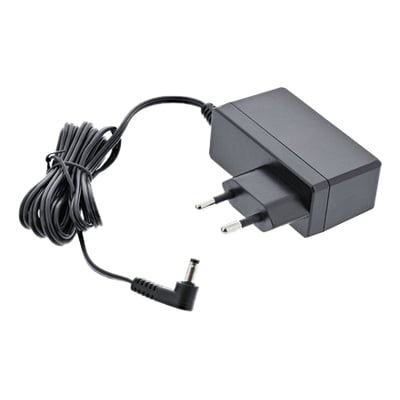 Sort ATEN AC-adapter til ATEN-produkter med netledning og rundt stik, 5,3 V og 2,4 A.
