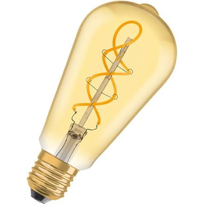 Osram Ledvance 1906 Edison LED-pære med ravfarvet glas og synlig LED-glødetråd, E27 fatning.
