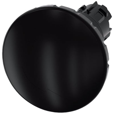 Siemens paddetryk i sort plast med 60mm rota, 22mm diameter og synlige monteringsdetaljer på bagsiden.