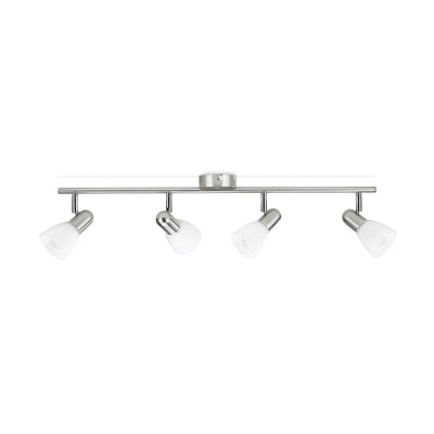 Philips Burlap loftlampe med fire justerbare lyskilder i mat krom finish, klar til installation i moderne hjem.