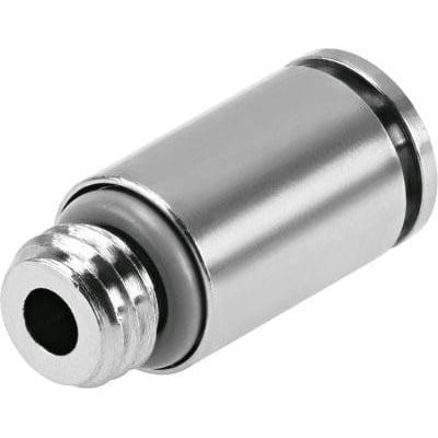 Festo lige forskruning NPQH-DK-M5-Q4-P10 med M5 gevind og 2,5mm nominelt størrelseshul, fremstillet i metal.