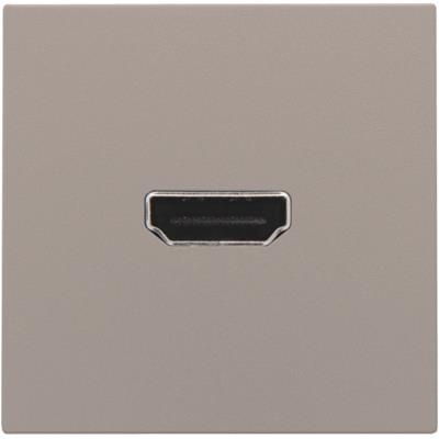 Niko HDMI udtag i bronze med stikmontage, viser en elegant bronzeoverflade og sort HDMI-port.