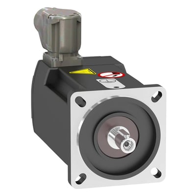 Schneider Electric synkronmotor, model BMP, 0.37 kW, IP65-klassificeret med M23 stik og et flangede frontmonteringsdesign.