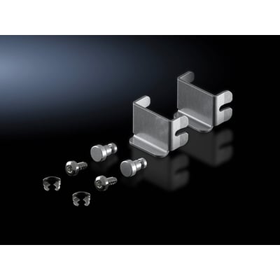 Rittal VX indvendig lås til sideplader, fremstillet af galvaniseret stålplade, komplet med skruer og clips.