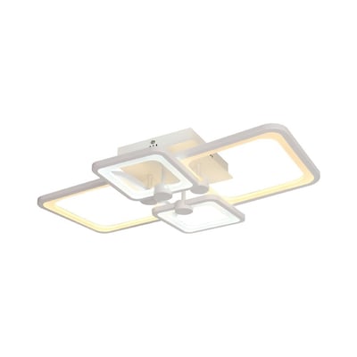 Moderne V-TAC 70W LED loftlampe med fire firkantede, hvide rammer, monteret på en central firkantet base.