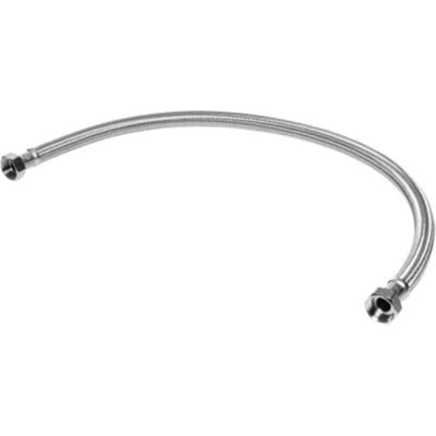 Aqua Danmark tilslutningsslange 1" x 1000 mm til blødgøringsanlæg, med metalkoblinger i begge ender på hvid baggrund.