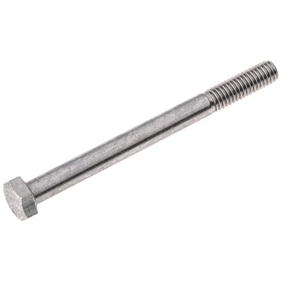 S + P stålbolt M20 x 80 mm, DIN 931 med 6-kant hoved i A4 rustfrit stål, vist på hvid baggrund.