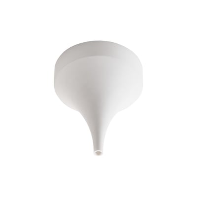 SG Armaturen Bell loftboks til pendel i hvid plast, 135 mm lang og 114 mm i diameter.